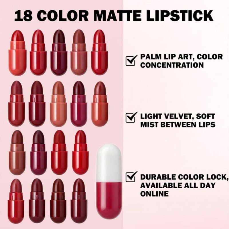 Set de Labiales ADMD 18 Colores Acabado Aterciopelado Mate 252 g