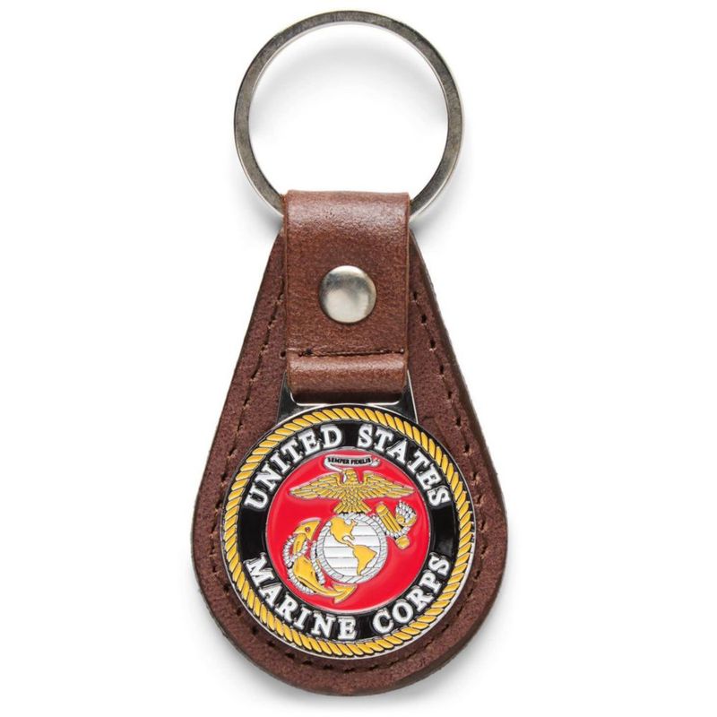 Llavero OODA USMC de Cuero 8 cm Marrón