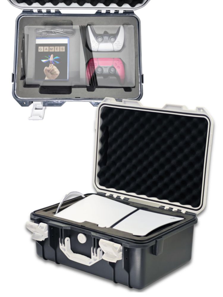 Estuche de viaje Luck&Link PS5 Pro impermeable negro/blanco