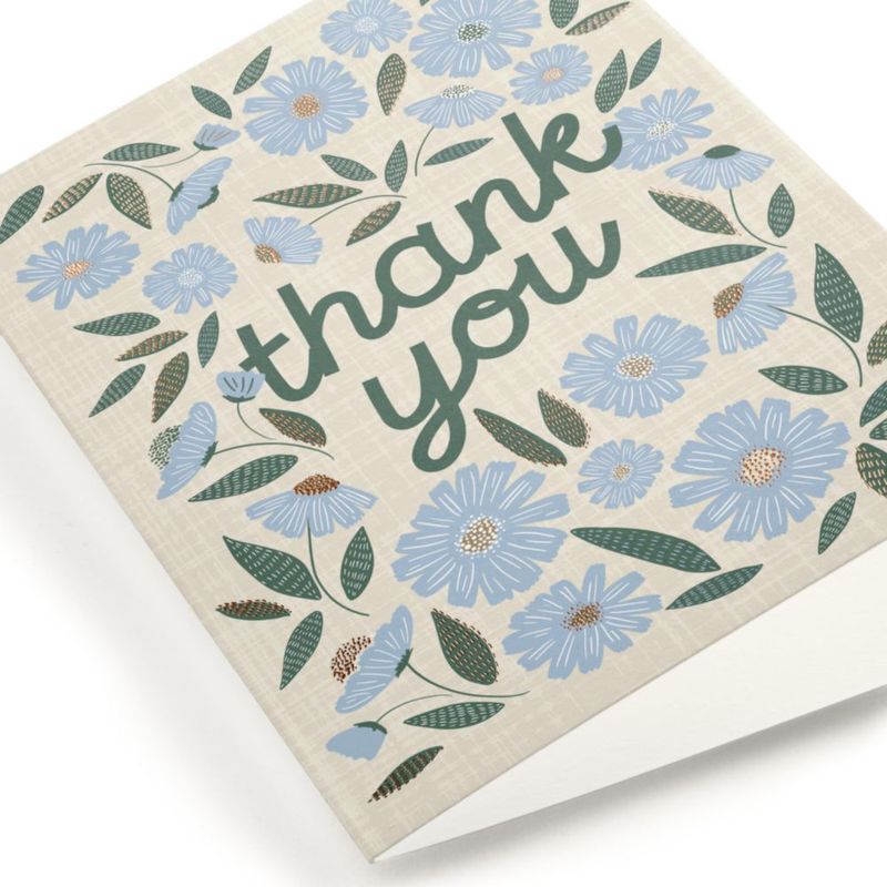 Tarjeta de agradecimiento Minted 5x7" con margaritas y sobre