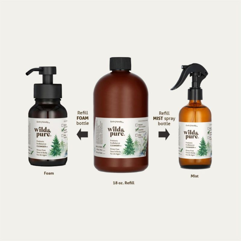 Gel de ducha Wild & Pure 118 ml + 500 ml recargable
