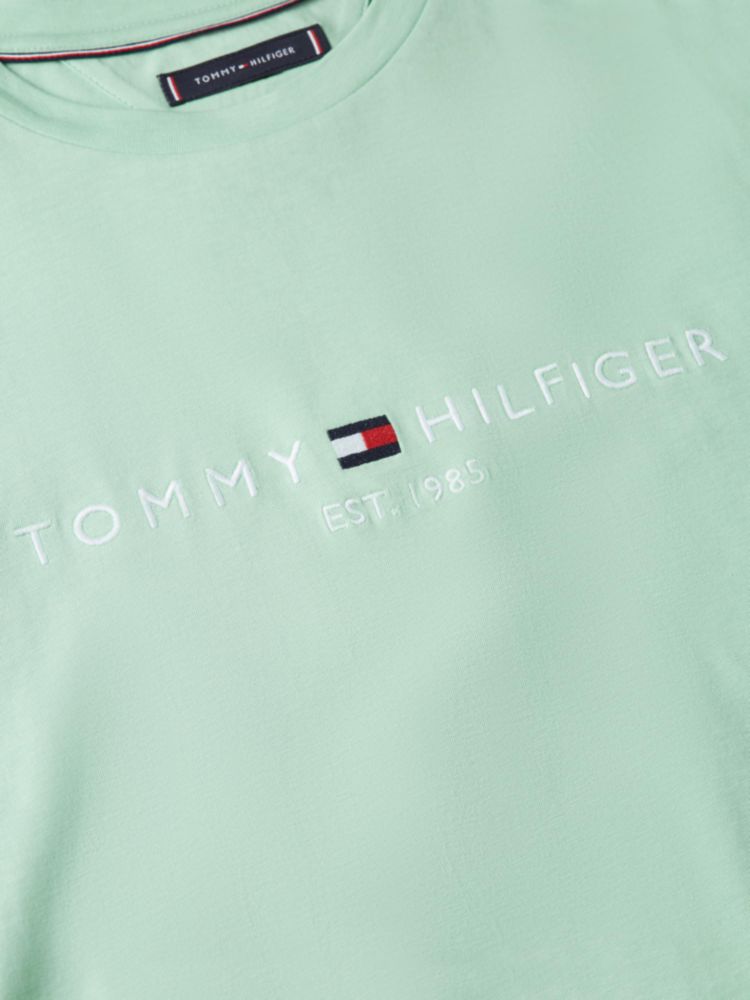 Camiseta Tommy Hilfiger Hombre Talla Media Menta Triturada con Logo Bordado