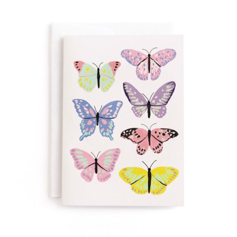Tarjeta de Felicitación Minted 5x7 Mariposas Vibrantes