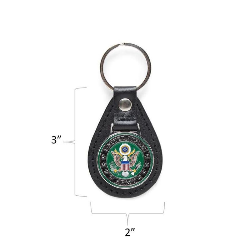 Llavero de Cuero Negro OODA del Ejército de EE. UU. 8 cm x 5 cm