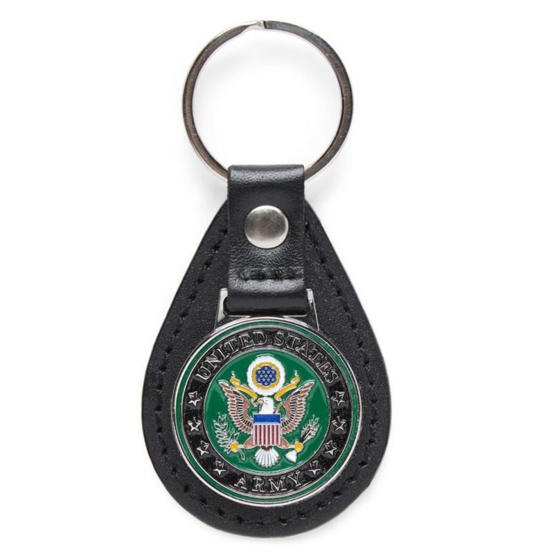 Llavero de Cuero Negro OODA del Ejército de EE. UU. 8 cm x 5 cm