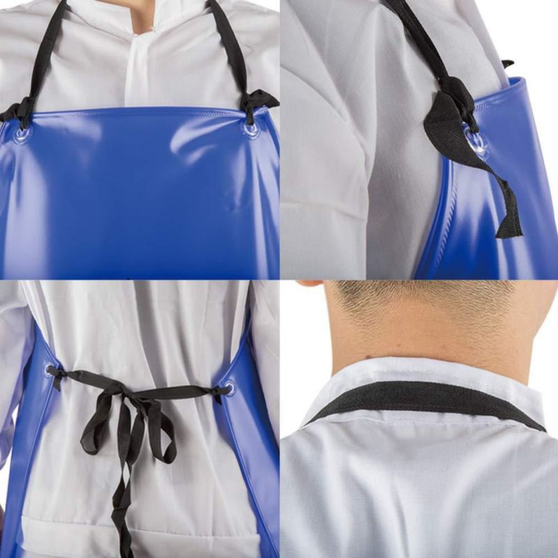 Delantal ETBOL talla plus resistente a químicos PVC azul