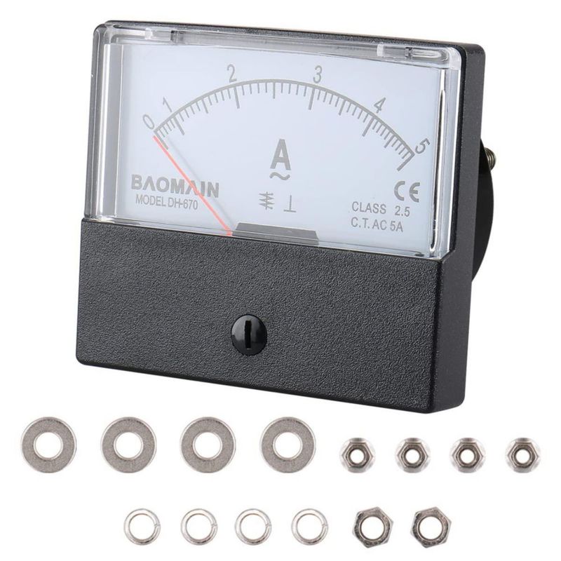 Amperímetro Baomain DH-670 AC 0-5A Clase 2.5 Analógico