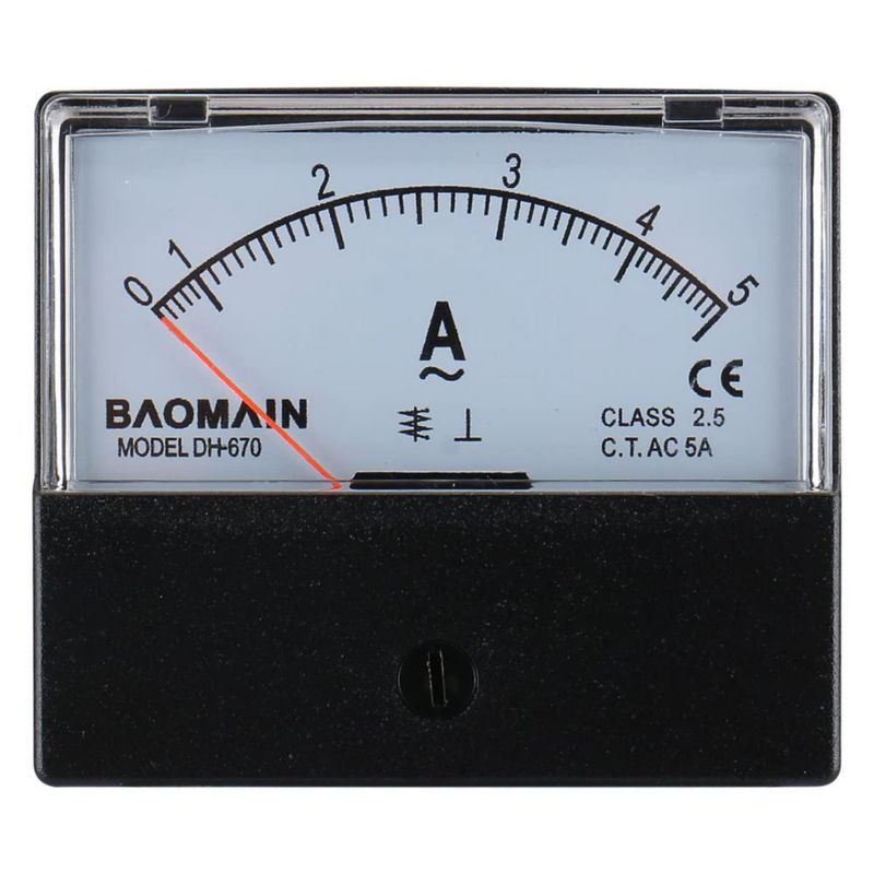 Amperímetro Baomain DH-670 AC 0-5A Clase 2.5 Analógico