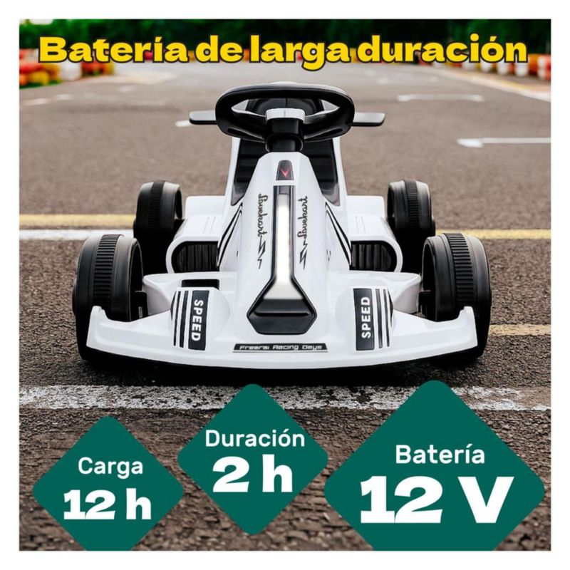Go Kart Eléctrico 12v F1 Niño Música Mp3 Usb Luz Blanco