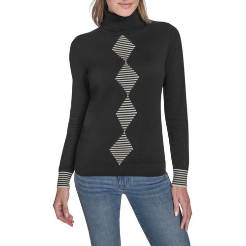 Suéter Tommy Hilfiger Mujer Talla Grande Negro con Detalle Argyle