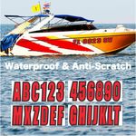 Pegatina adhesiva NorthBoat 8 cm – 4 juegos de letras y números