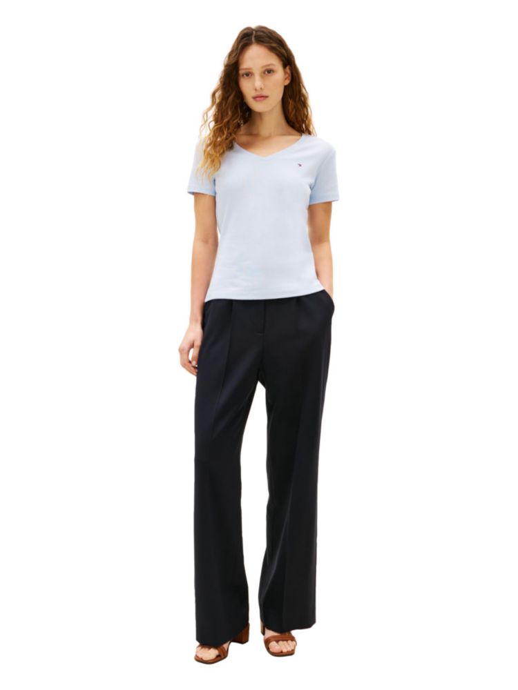 Camiseta Tommy Hilfiger X-Large Azul Brisa con Canalé