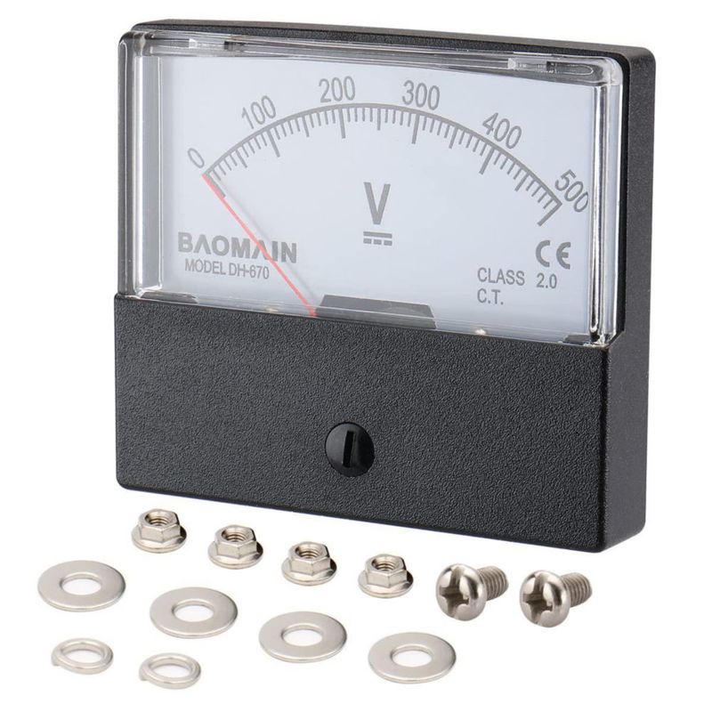 Voltímetro de panel analógico Baomain DH-670 DC 0‑500 V Clase 2.5