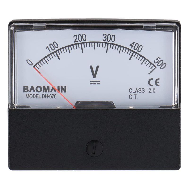 Voltímetro de panel analógico Baomain DH-670 DC 0‑500 V Clase 2.5