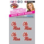 Tatuaje Temporal FAN-A-PEEL Ole Miss con Brillo