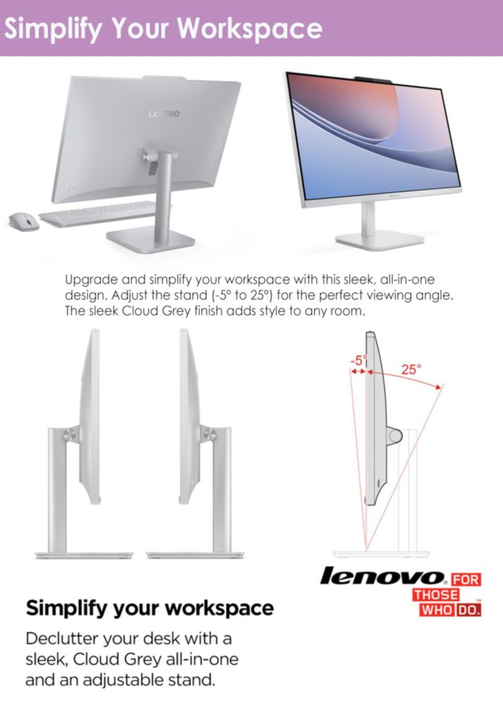 Todo en uno Lenovo 24" 16 GB RAM 512 GB SSD Wi‑Fi 6