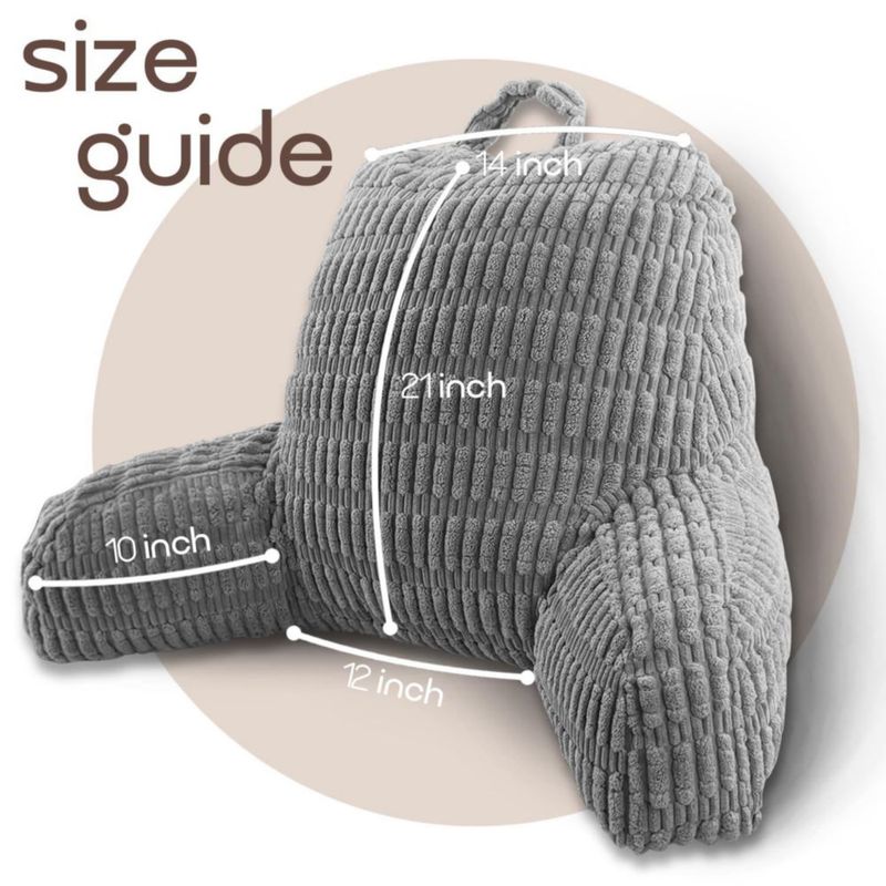Almohada de Lectura MIJIMO 28 cm Gris Oscuro con Respaldo