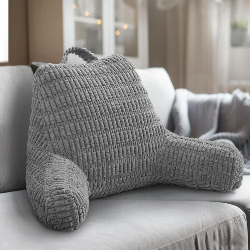 Almohada de Lectura MIJIMO 28 cm Gris Oscuro con Respaldo