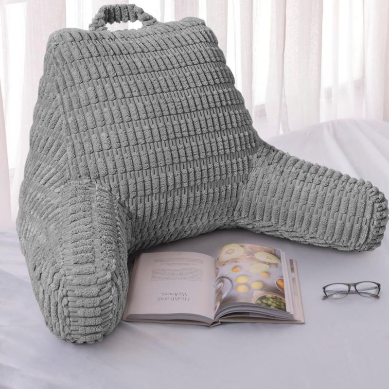 Almohada de Lectura MIJIMO 28 cm Gris Oscuro con Respaldo
