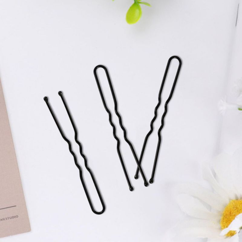 Horquilla para el cabello DySaLic 6 cm en forma de U 100 piezas negro