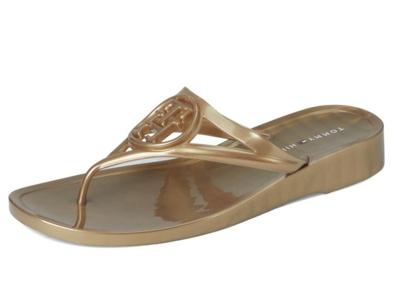 Sandalia Tommy Hilfiger Vedna Dorada Talla 5 Mediana