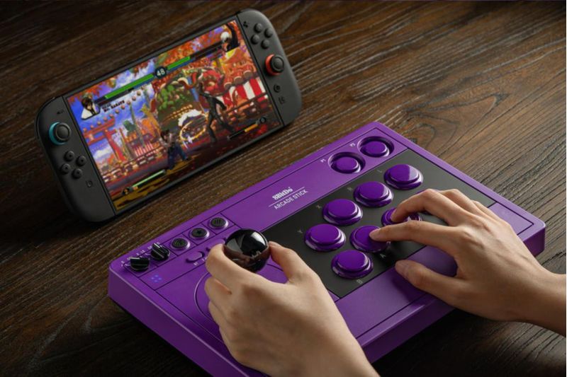 Stick de Lucha 8Bitdo Inalámbrico para Switch/PC - Morado