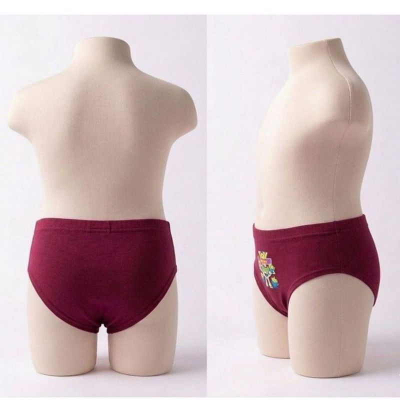 12 pzs calzón para niño bikini truza liso con caricatura estampada