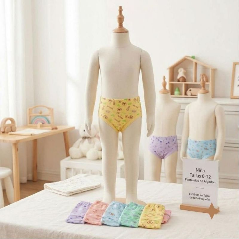 12 Pack Pantaletas de Niña con estampado y encaje