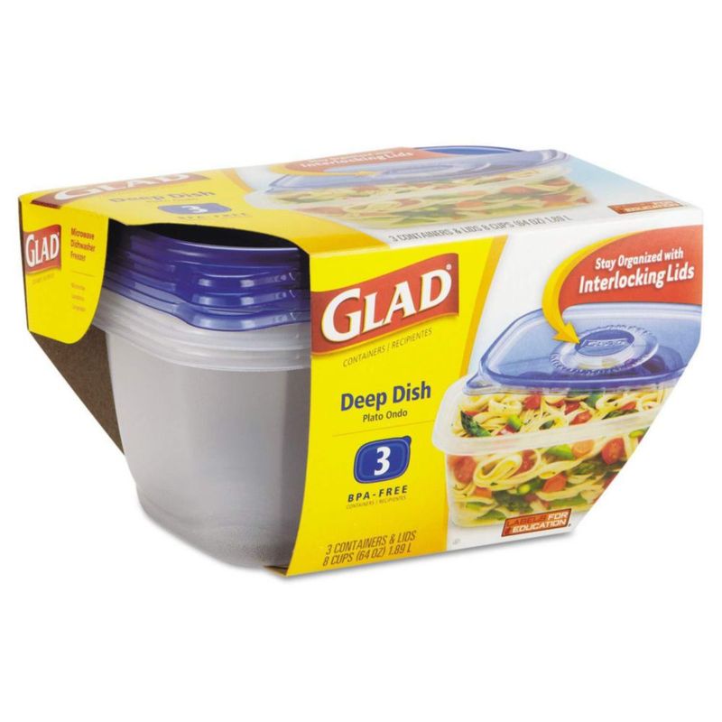 Contenedores profundos GladWare de 19 L – Pack de 3 para almacenamiento de alimentos