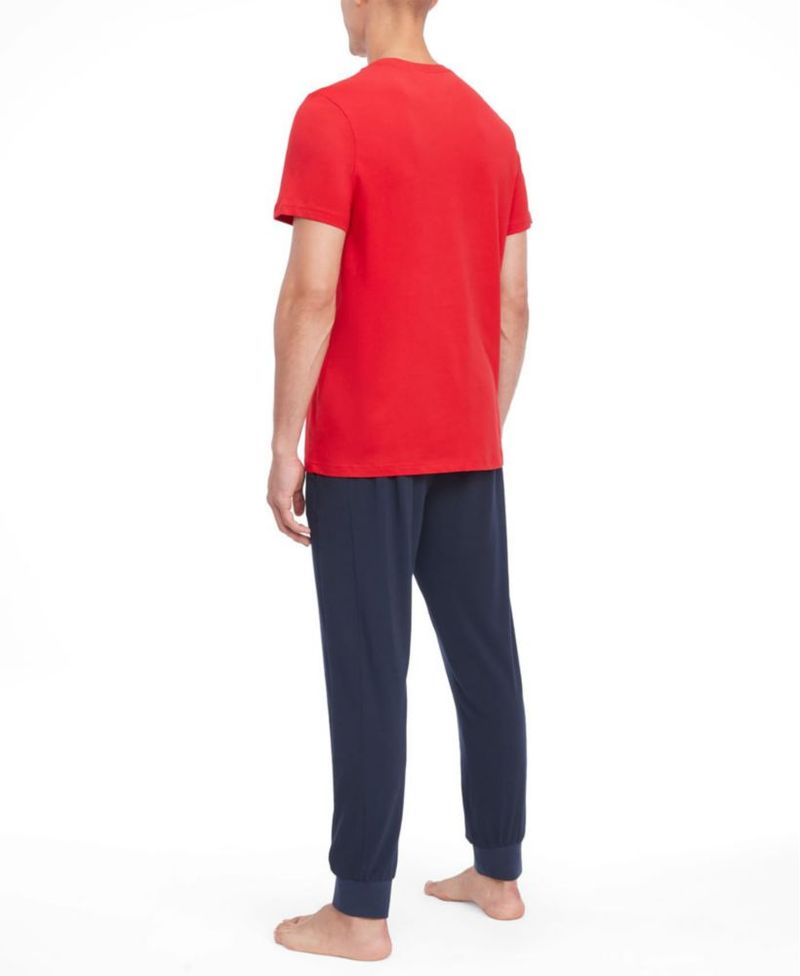 Camiseta Tommy Hilfiger XL roja de algodón con cuello en V