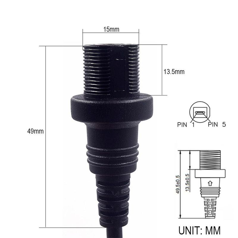 Cable Micro USB MysRuida 30 cm Extensor de Montaje al Ras