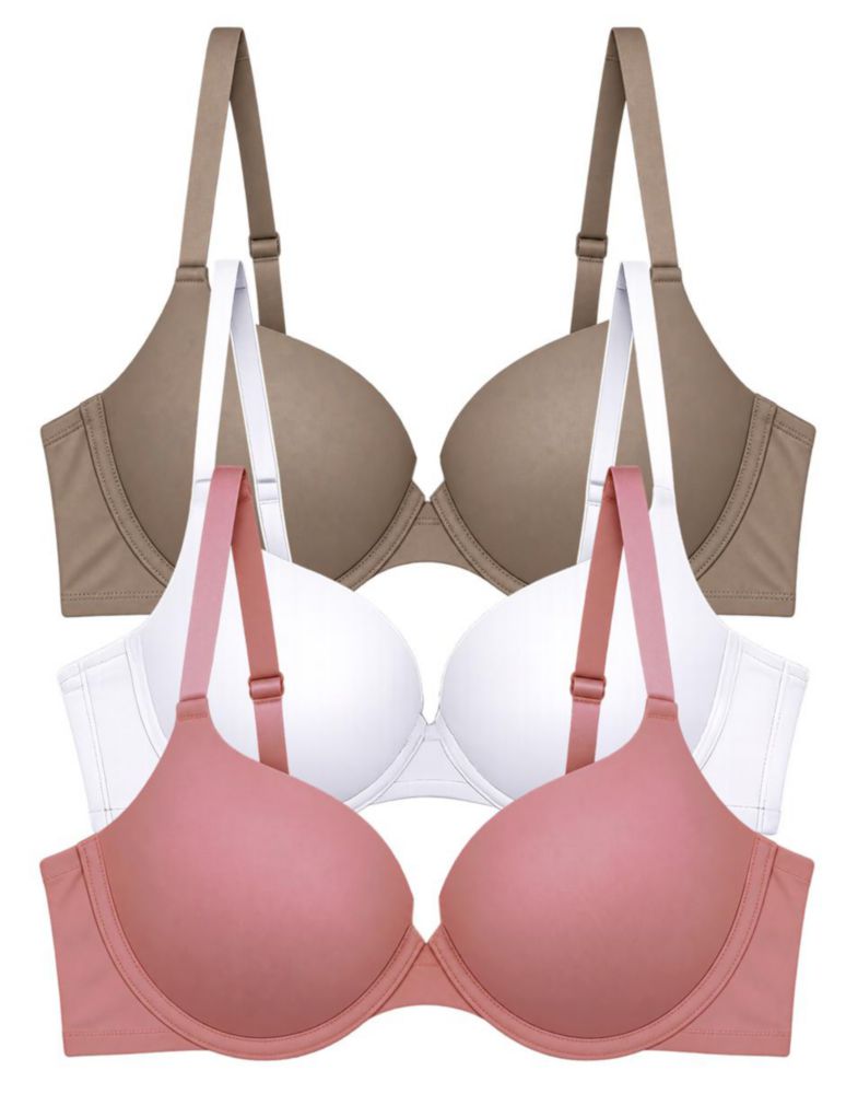Paquete con 3 Brasieres Doble Push Up Tatys Fashion Aumenta Hasta 2 Tallas 600391