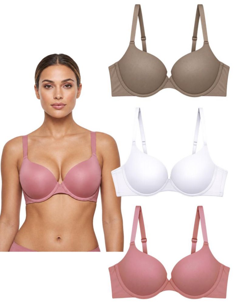 Paquete con 3 Brasieres Doble Push Up Tatys Fashion Aumenta Hasta 2 Tallas 600391