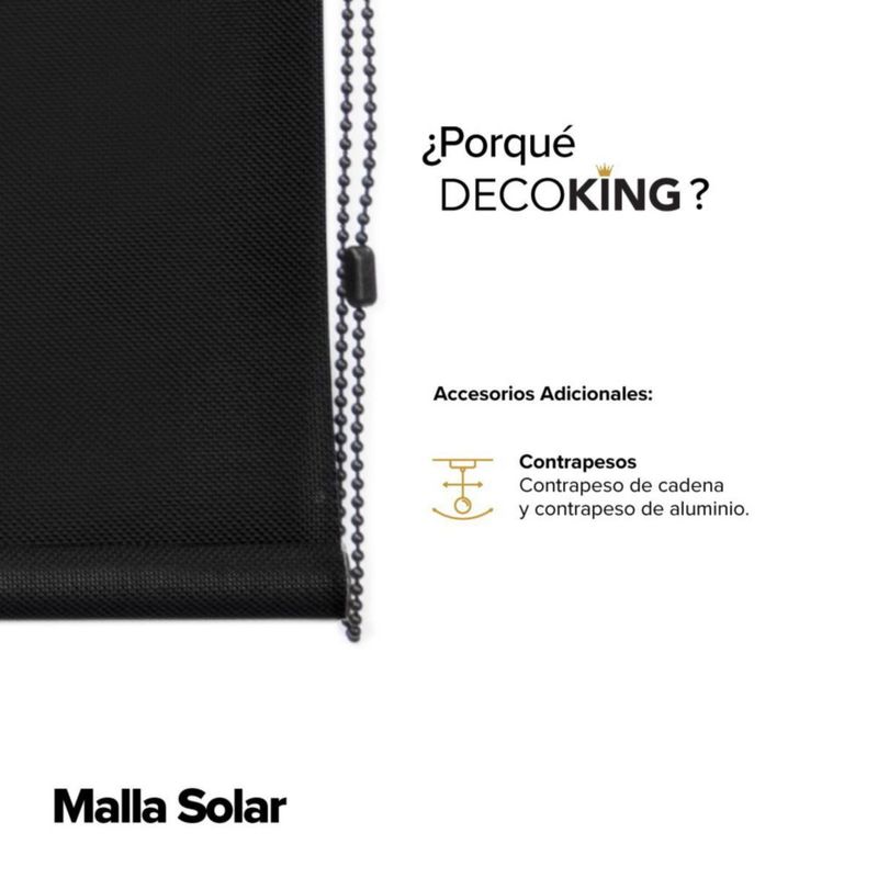 Persiana Decoking Malla Solar 180cm ancho x 120cm alto Pewter