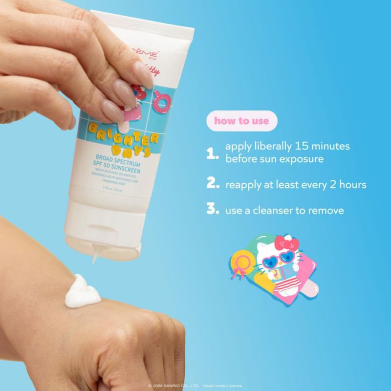Protector solar The Crème Shop Hello Kitty SPF 50 50 ml Resistente al agua