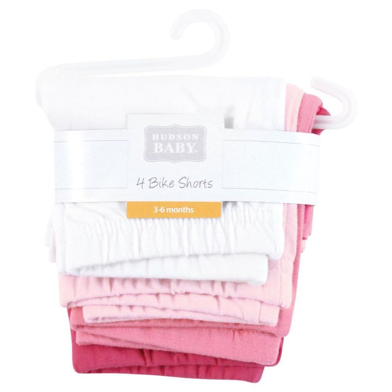 Pantaloncitos Hudson Baby Pack de 4 blanco y rosa talla 4T