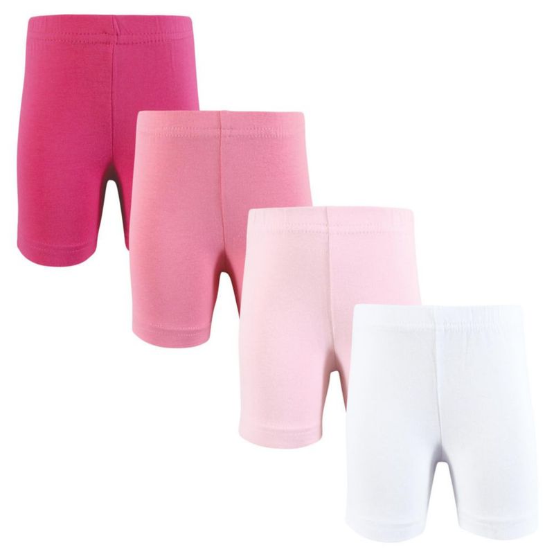 Pantaloncitos Hudson Baby Pack de 4 blanco y rosa talla 4T