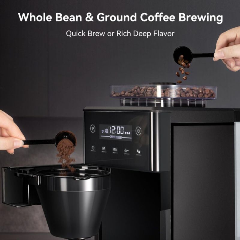 Cafetera Gevi de 10 tazas con molinillo y pantalla táctil 120 V