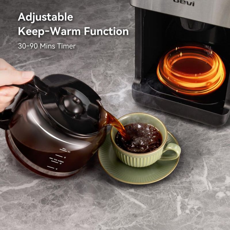 Cafetera Gevi de 10 tazas con molinillo y pantalla táctil 120 V