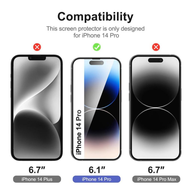 Protector de pantalla NEW'C iPhone 14 Pro (Pack de 3)