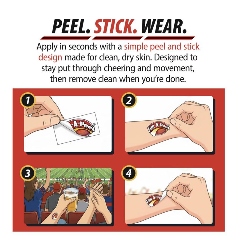 Tatuaje temporal FAN-A-PEEL Clemson Tigers sin agua