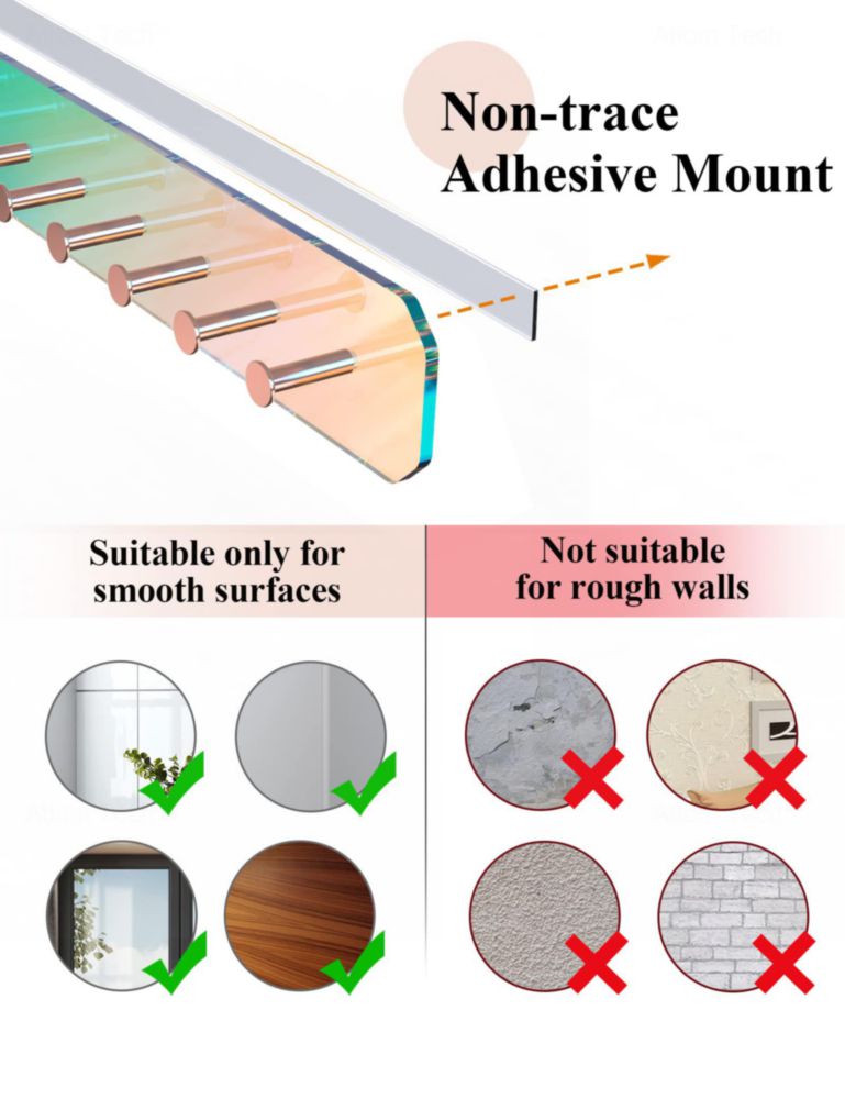 Porta Collares NiHome de Montaje en Pared Acrílico - Pack de 2