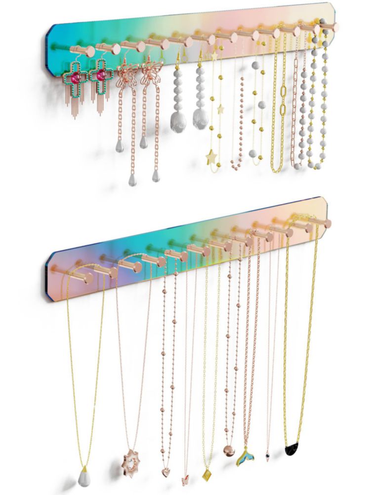 Porta Collares NiHome de Montaje en Pared Acrílico - Pack de 2