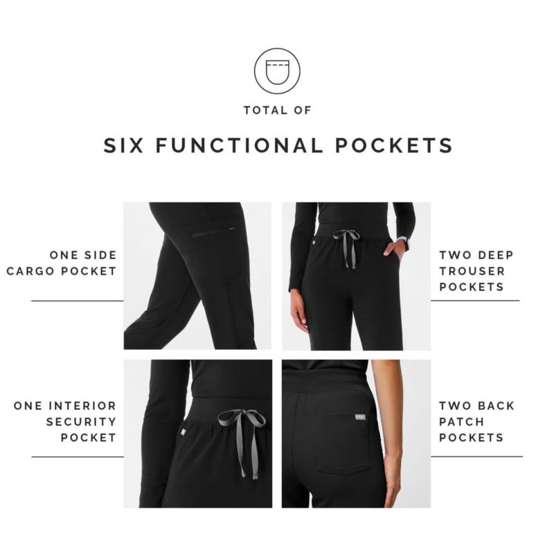 PANTALONES FIGS Zamora Jogger Negro Petite XS