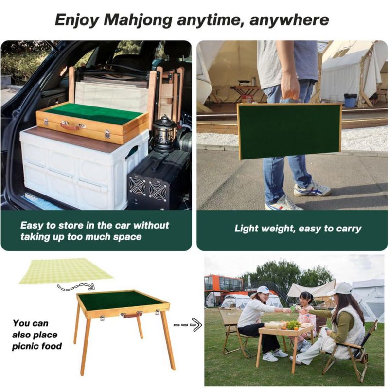 Mesa de Mahjong Steelway plegable 49x49x41 cm + Juego de fichas