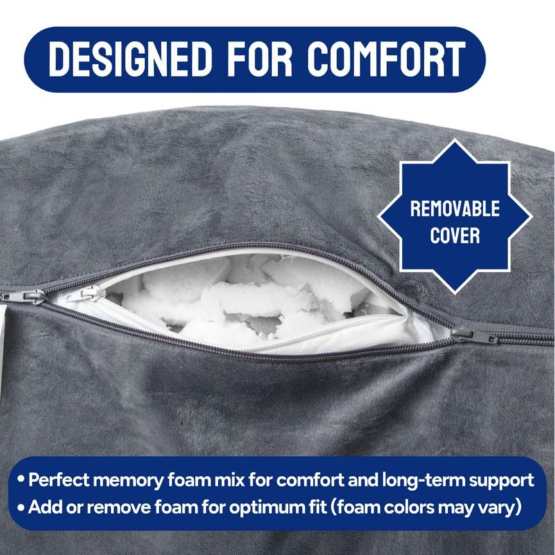 Almohada de Lectura ComfortSpa Grande Gris con Bolsillos para Brazos