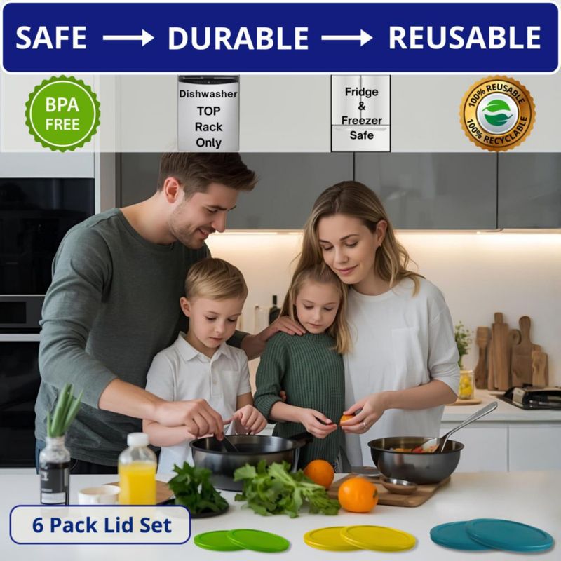 Juego de 6 tapas para envases Klare Ware 236 ml/470 ml/950 ml
