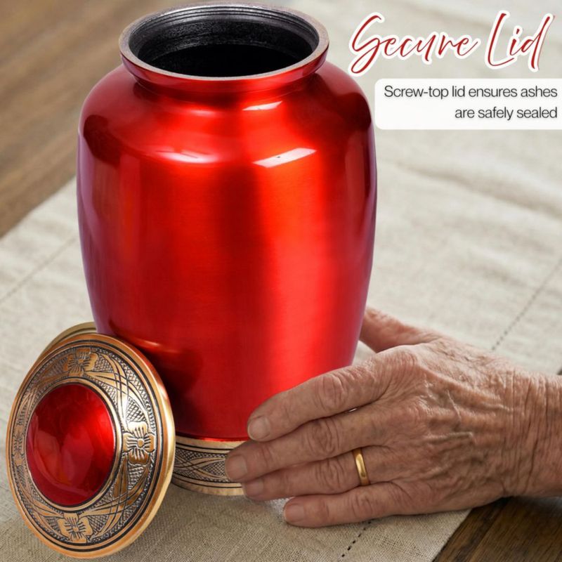 URNA CLEENTABLE 18 cm Rojo y Dorado Aluminio Hasta 91 kg