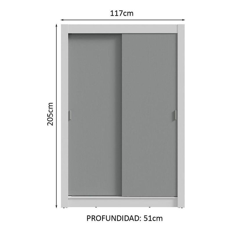 Ropero closet madesa vivare plus 2 puertas bg
