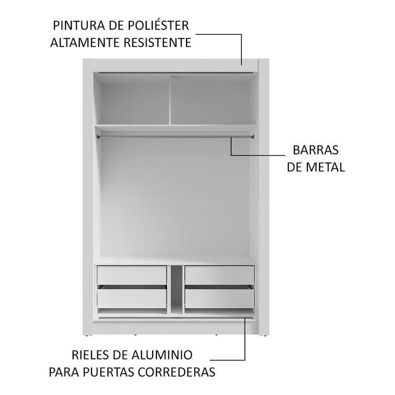 Ropero closet madesa vivare plus 2 puertas bg